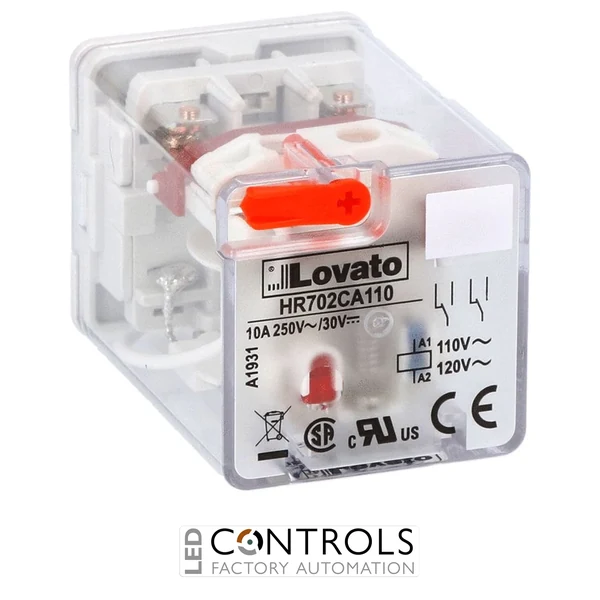 HR702CA110 - IND. RELAY 8 PINS 2C/O 10A 110VAC+LED