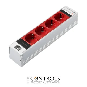 DK7856.240 Rittal Plus socket module CEE 7/3 (type F) 4-way red non-switchable