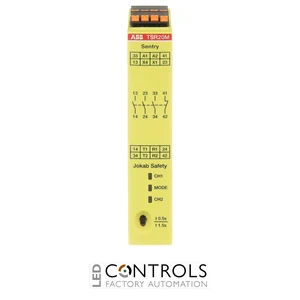 2TLA010061R0101 ABB SENTRY TSR20MP 85–265 V AC / 120–275 V DC OFF-Delay Safety Relay 3NO + 1NC