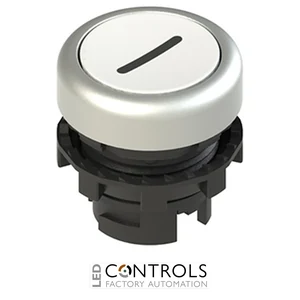 E2 1PU2R229L2 Pizzato Spring-return white flush pushbutton with marking
