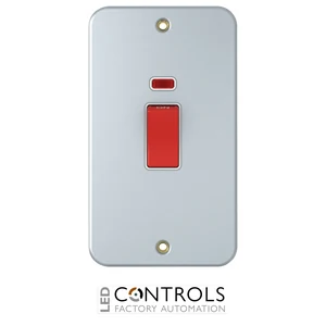 sm1146 chint 45a double pole switch with neon vertical style metalclad