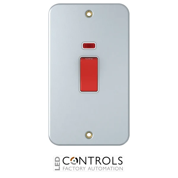 sm1146 chint 45a double pole switch with neon vertical style metalclad