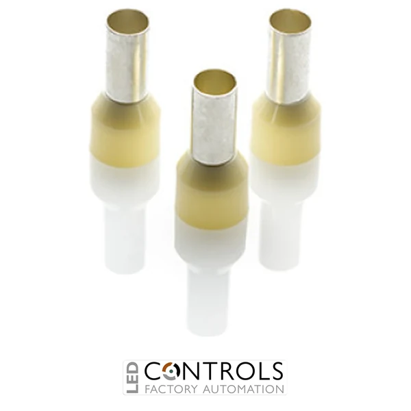 CEF1012G-K Partex single insulated cord end ferrule, 10mm², 12mm barrel, Ivory, pack of 1000