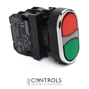 EMAS B102K20KY EMAS B DOUBLE HEAD PUSH BUTTON 1NO+1NC RED-GREEN