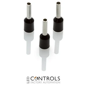 CEF1518F-C Partex single insulated cord end ferrule, 1.5mm², 18mm barrel, Black, pack of 100
