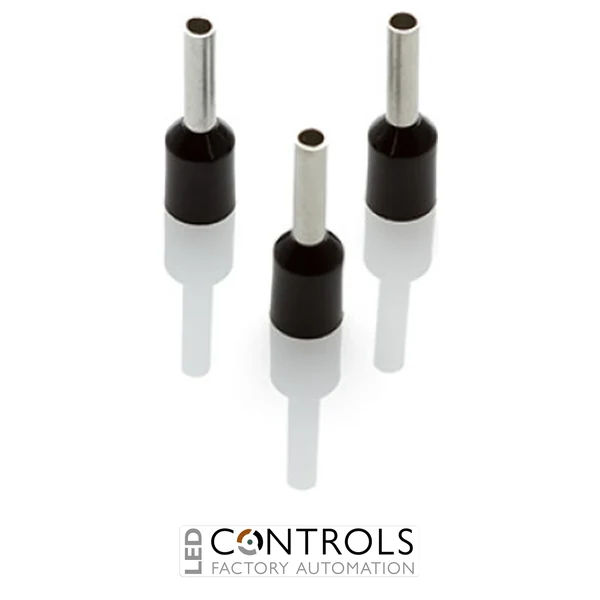 CEF1518F-C Partex single insulated cord end ferrule, 1.5mm², 18mm barrel, Black, pack of 100