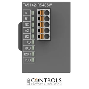 1SAP187300R0203 ABB TA5142-RS485W AC500, RS485 serial adapter non isolated option board, spring/cable front terminal 3.50 mm pitch, Wide temperature