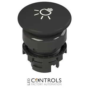 E2 1PU2F141L16 Pizzato Spring-return black mushroom pushbutton with marking
