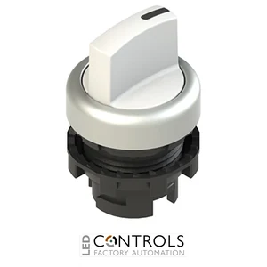 E2 1SE13ACE29AB Pizzato Short handle selector, 3 positions white with marking