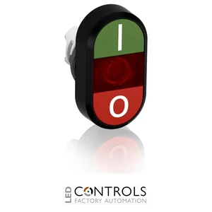 abb illuminated momentary double flush pushbutton green/red i/0 mpd2-11r