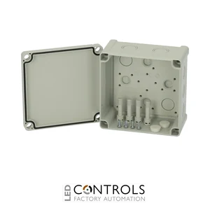 5824023 Fibox TPCM 131308 Enclosure, Polycarbonate, metric knock-outs Grey cover