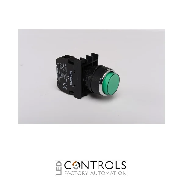 EMAS B200HY EMAS B PUSH BUTTON WITH ADAPTER STOP EXTENDED GREEN