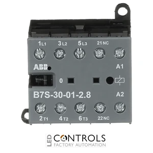 GJL1313001R7012 ABB B7S-30-01-2.8-72 B7S Mini Contactor 17-32 V DC, 2.8 W Coil 3NO + 1NC Aux Screw Terminals PLC Low Consumption