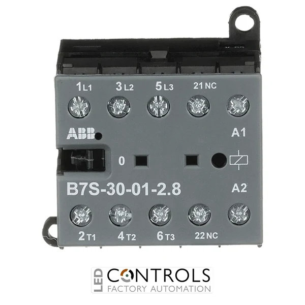 GJL1313001R7012 ABB B7S-30-01-2.8-72 B7S Mini Contactor 17-32 V DC, 2.8 W Coil 3NO + 1NC Aux Screw Terminals PLC Low Consumption