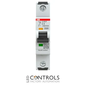 2CDS381001R0044 ABB S301P-C4 Miniature Circuit Breaker - 1P - C - 4 A