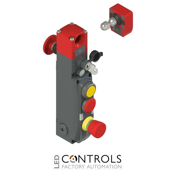 NG 2D6D414L-F31 Pizzato NG series safety switch with lock and integrated control devices, with actuator
