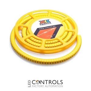 PZ2-CBY Partex PZ2 Slide-on, straight cut cable marker, size D, 4.0–10.0mm cable, Black on Yellow, Disc