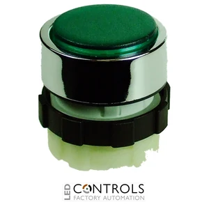BC3DLGREEN IMO Illuminable Push Button, Spring Return, Green, Chrome
