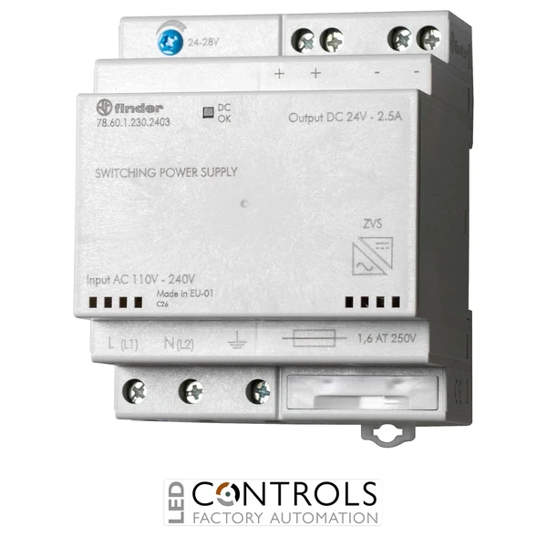 78.60.1.230.2402 Finder power supplies output 60 watt DC 24V