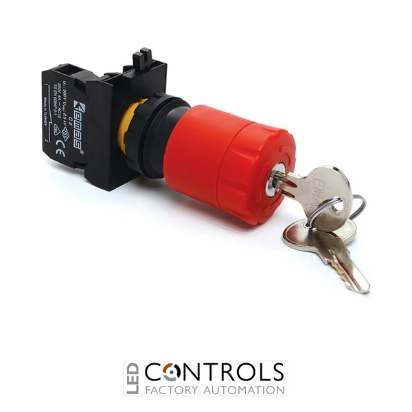 EMAS CP200EA30 EMAS CP EMER. PUSH BUTTON 1NC 30 MM KEY OPERATED