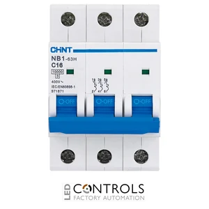 chint mcb nb1-63b3p01 1a, 3p 6ka 3p b curve