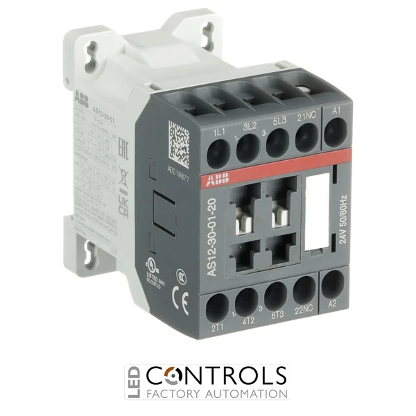 1SBL111001R2001 ABB AS12-30-01-20 ABB AS12-30-01-20 3 Pole Mini Contactor 12A 1NO Auxiliary Contact 220-230V AC / 230-240V AC Coil