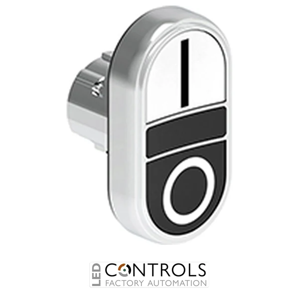 LOVATO LPSB7124 WHITE/BLACK DOUBLE TOUCH MET.BUTTON I-O