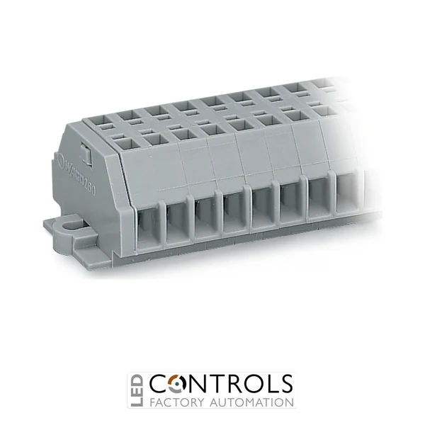 260-112 Wago 2-conductor terminal strip;without push-buttons;with fixing flanges;gray