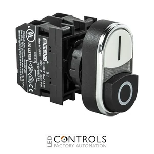 EMAS B102K21HB EMAS B DOUBLE HEAD PUSH BUTTON HIGH POS.1NO+1NC BLACK-WHITE