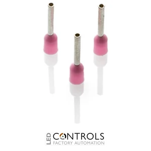CEF034F-C Partex single insulated cord end ferrule, 0.34mm², 8mm barrel, Pink, pack of 100