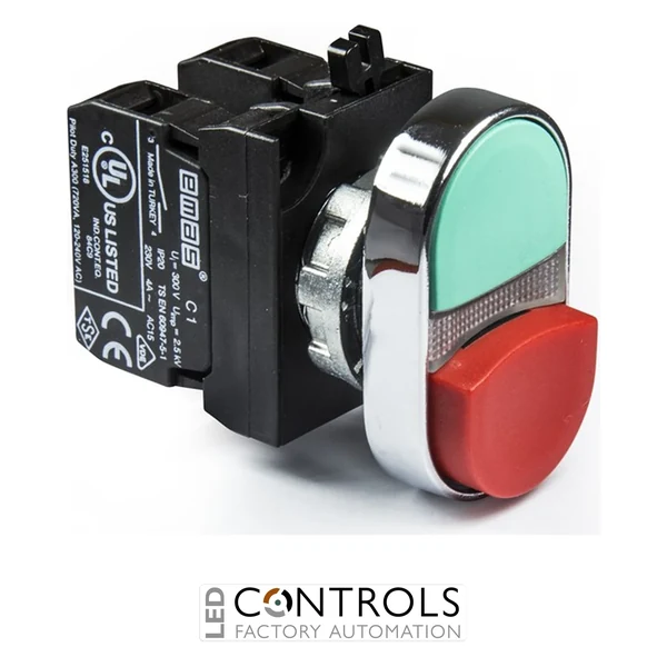 EMAS CM102K21KY EMAS CM DOULE HEAD HIGH POS. WITH ADAPTOR 1NO+1NC RED-GREEN