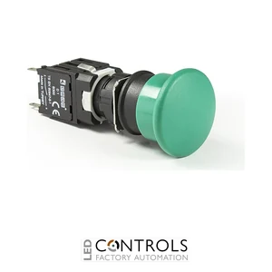 EMAS D100YM30Y EMAS D SERIES 30MM MUSHROOM PUSH BUTTON GREEN 1NO