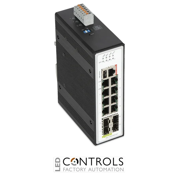 852-1305/000-001 Wago Industrial Managed Switch;8 Ports 1000Base-T;4-Slot 1000BASE-SX/LX;black metallic
