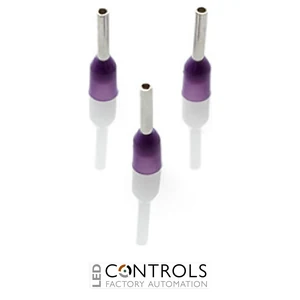 CEF02508F-C Partex single insulated cord end ferrule, 0.25mm², 8mm barrel, Violet, pack of 100