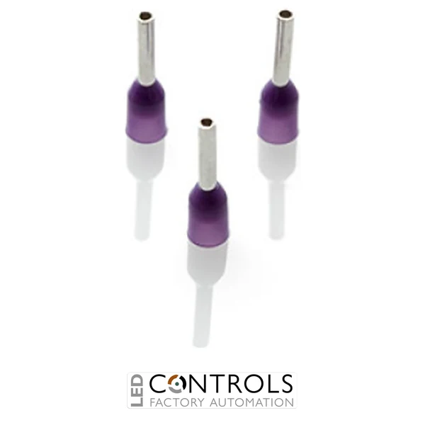 CEF025F-K Partex single insulated cord end ferrule, 0.25mm², 6mm barrel, Violet, pack of 1000