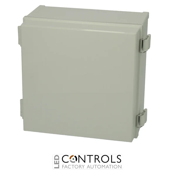 8113340 Fibox CAB PC 303018 G Cabinet, Polycarbonate, Grey door Latches on the long side