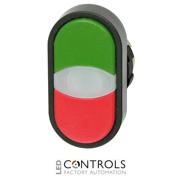 BS3DT-GRE/RED IMO Double Actuation Pushbutton Green/Red, Spring Return,
