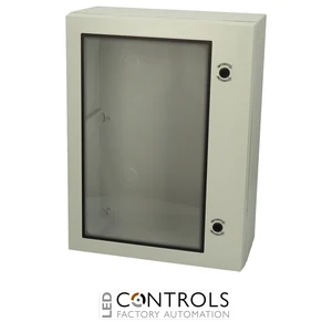 8120139N Fibox ARCA 806030W No MP Cabinet, Polycarbonate Grey cover with window, 2-point locking, hinges on the long side