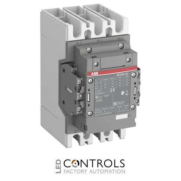 1SFL527002R1122 ABB AF205-30-22-11 205A 3 Pole 3NO Contactor, 2NO 2NC Auxiliary Contacts, 24-60V AC/DC Coil