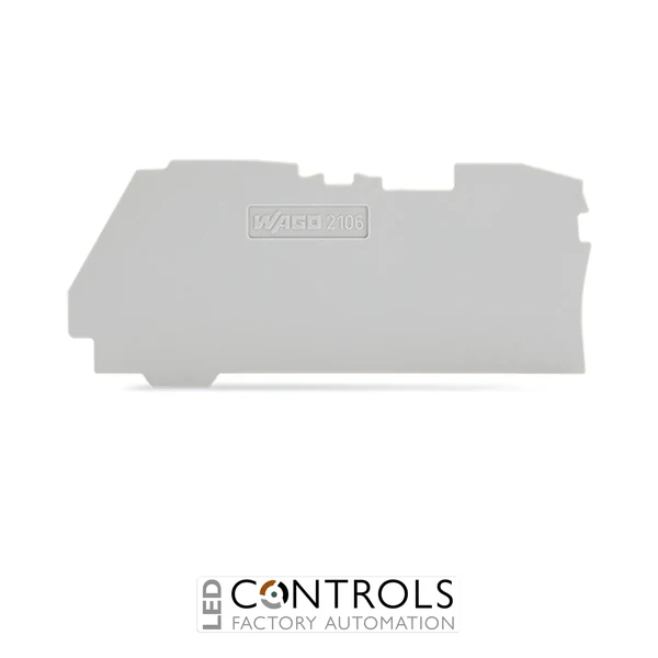 2106-1291 Wago End and intermediate plate;1 mm thick;gray