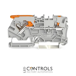 2104-5201 Wago 2-conductor through terminal block;with lever and push-button;4 mm²;gray