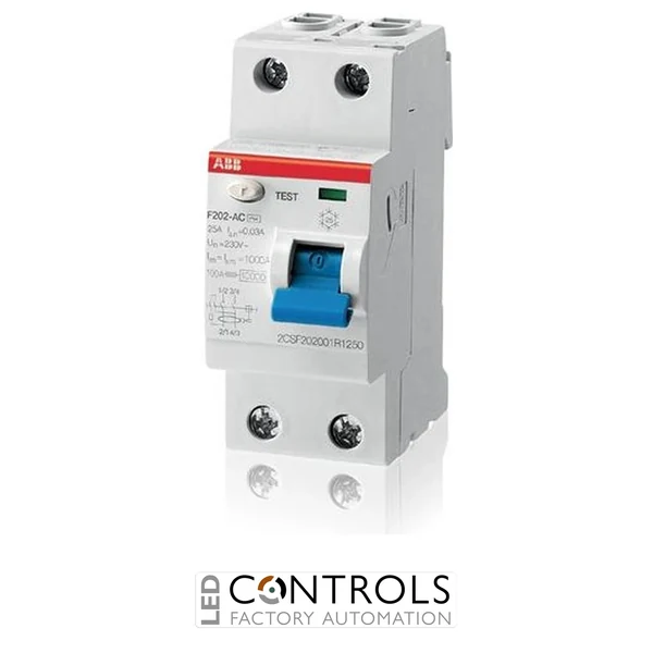 ABB F202 A S-63/0,3 RCD - 2P - Type A - 63A - 300mA - 1kA