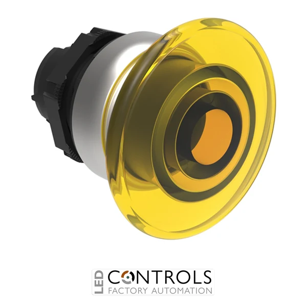 LOVATO LPCBL6145 YELLOW ILLUMIN.MUSHROOM-HEAD BUTTON 40MM