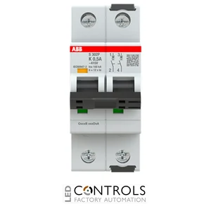 2CDS382001R0157 ABB S302P-K0.5 Miniature Circuit Breaker - 2P - K - 0.5 A