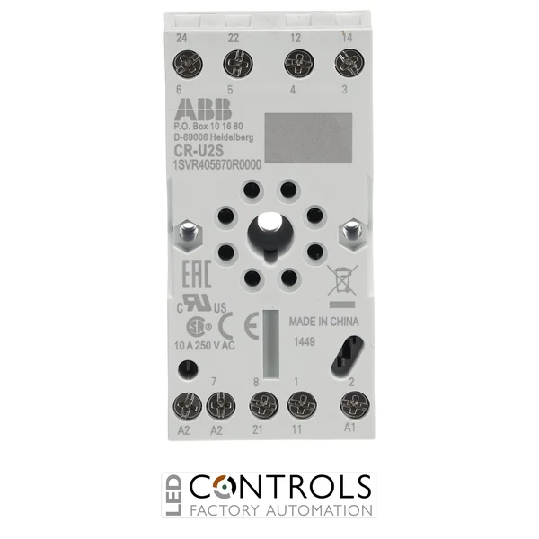 1SVR405670R0000 ABB CR-U2S Socket for 2 C/O CR-U Relay
