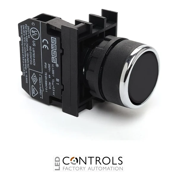 EMAS B100DH EMAS B FLUSH PUSH BUTTON 1NO BLACK