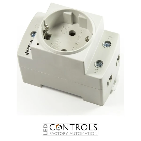 EMAS EPREU2GL EMAS PANEL SOCKETS RAIL TYPES W LED 220 V
