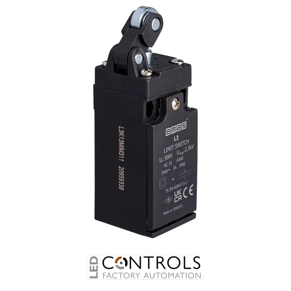 EMAS L3K13MIM311 EMAS L3 SERIES LIMIT SW. SNP ACT. 1NC+1NO-METAL ROLLER
