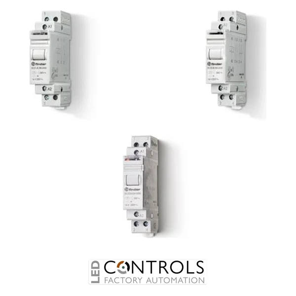 Finder 20.22.9.012.0000 20 Series modular step relays Double phase switch 2 NO (DPST-NO), DC, 35 mm rail  2 Pole 16 Amp 12 Volt DC