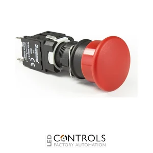EMAS D100YM30K EMAS D SERIES 30MM MUSHROOM PUSH BUTTON RED 1NO